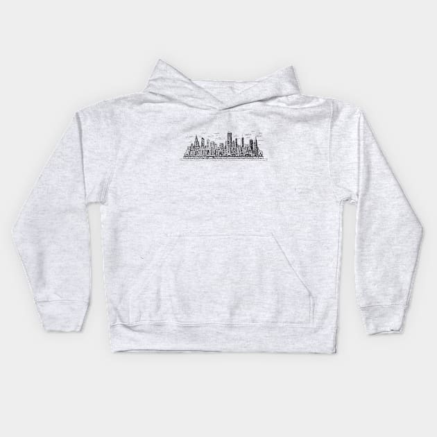 Chicago Buildings Kids Hoodie by TeesAndTheCities